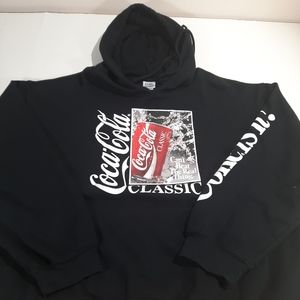 Coca Cola  Classic Brand  Men’s Black Hoodie Sweatshirt Size XL